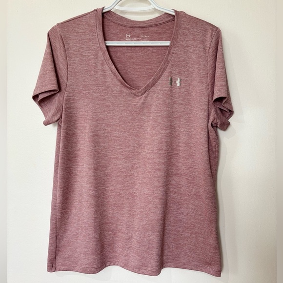✨Under Armour Rose Heather Tech Tee - Size Large - Picture 1 of 5